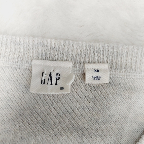 GAP White Long Sleeve Logo Printed Crew Neck Pullover Sweater 1091 - Picture 5 of 7